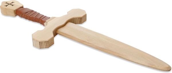 Produktbild: BestSaller 1014 - Templer-Dolch, Birke, 40cm, Holz-Dolch, Griff mit brauner Kunstlederwickelung