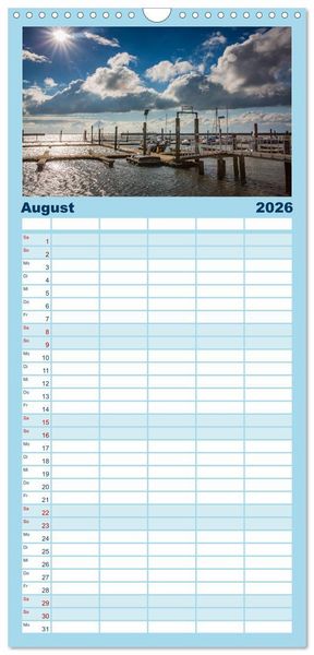 Produktbild: Familienplaner 2026 - Langeoog &ndash; Ein Herbst auf der Insel des Lebens mit 5 Spalten (Wandkalender, 21 x 45 cm) CALVENDO