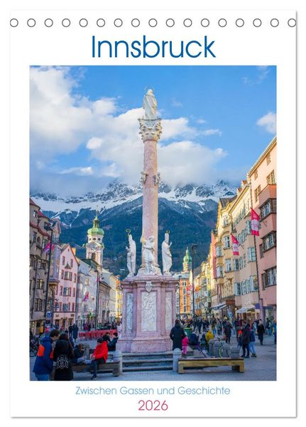Produktbild: Innsbruck - Zwischen Gassen und Geschichte (Tischkalender 2026 DIN A5 hoch), CALVENDO Monatskalender