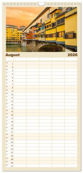 Produktbild: Familienplaner 2026 - Florenz - Impressionen mit 5 Spalten (Wandkalender, 21 x 45 cm) CALVENDO