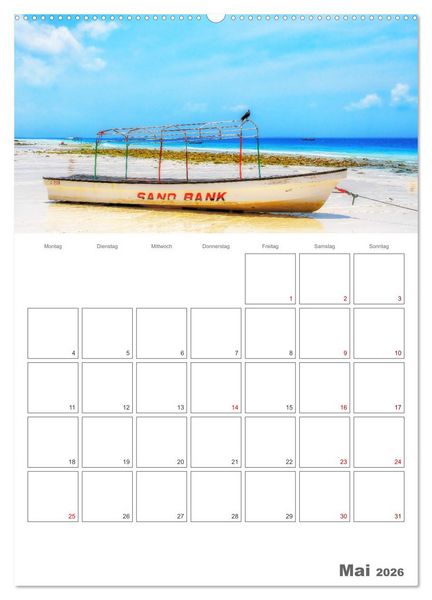 Produktbild: Sansibar - Traumreiseziel (Wandkalender 2026 DIN A2 hoch), CALVENDO Monatskalender