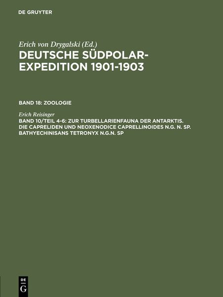 Produktbild: Zur Turbellarienfauna der Antarktis. Die Capreliden und Neoxenodice Caprellinoides N.G. N. SP. Bathyechinisans tetronyx N.G.N. SP