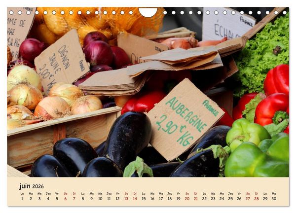 Produktbild: Aux march&eacute;s en France (Calendrier mural 2026 DIN A4 vertical), CALVENDO calendrier mensuel