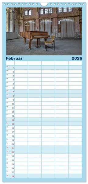 Produktbild: Familienplaner 2026 - Heilst&auml;tten - verlassen und vergessen mit 5 Spalten (Wandkalender, 21 x 45 cm) CALVENDO