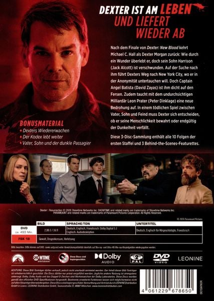 Produktbild: Dexter - Wiedererwachen - Staffel 1 [3 DVDs]