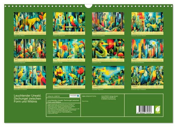 Produktbild: Leuchtender Urwald. Dschungel zwischen Form und Wildnis (Wandkalender 2027 DIN A3 quer), CALVENDO Monatskalender