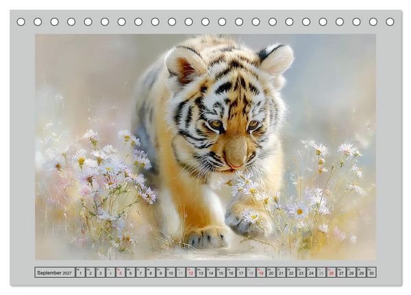 Produktbild: Tigerbabys. Kleine J&auml;ger erkunden die Welt (Tischkalender 2027 DIN A5 quer), CALVENDO Monatskalender