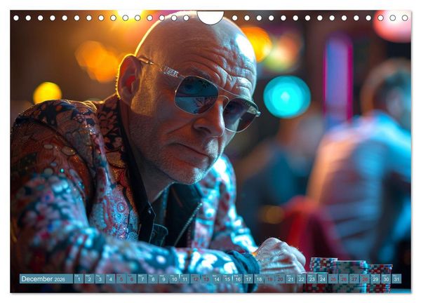Produktbild: Texas Hold'em Poker Faces (Wall Calendar 2026 DIN A4 landscape), CALVENDO 12 Month Wall Calendar