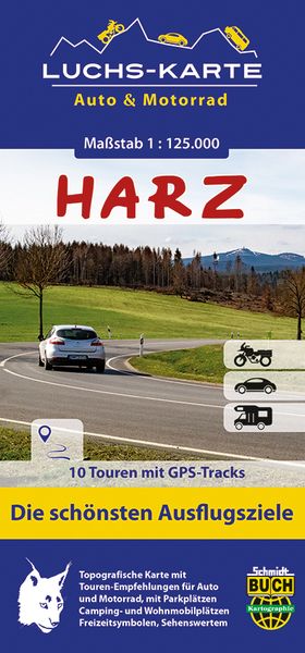 Produktbild: Luchskarte Harz Auto & Motorrad 1 : 125 000