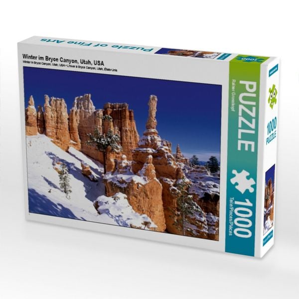 CALVENDO Puzzle Winter im Bryce Canyon, Utah, USA | 1000 Teile Lege-Größe 64x48cm Foto-Puzzle für glückliche Stunden