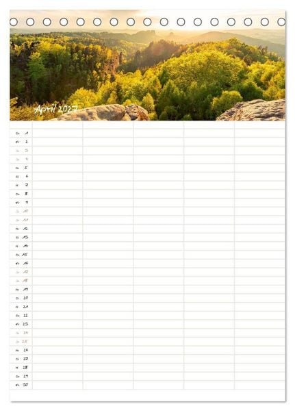 Produktbild: Familienkalender - Wandern im Elbsandsteingebirge (Tischkalender 2027 DIN A5 hoch), CALVENDO Monatskalender