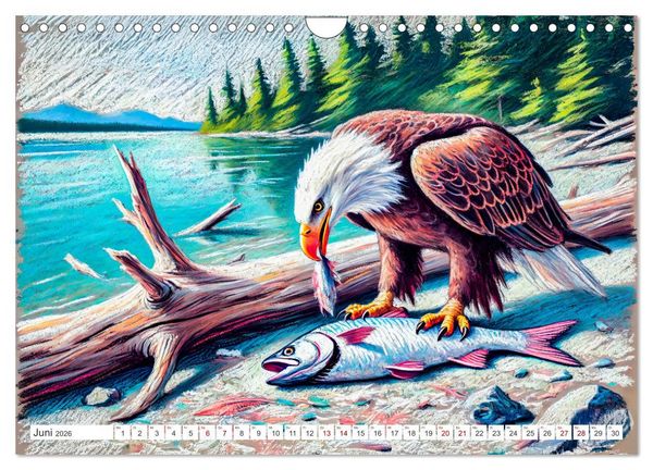 Produktbild: Der Ruf des Adlers - Majest&auml;tischer K&ouml;nig der L&uuml;fte in Aktion (Wandkalender 2026 DIN A4 quer), CALVENDO Monatskalender
