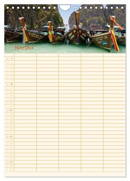 Produktbild: EXOTISCHES S&Uuml;DOSTASIEN - Familienplaner 2026 (Wandkalender 2026 DIN A4 hoch), CALVENDO Monatskalender