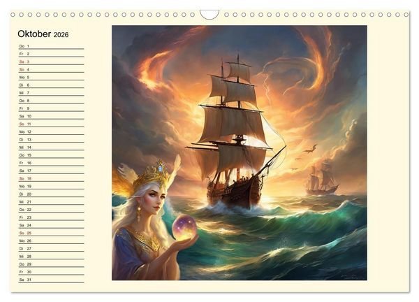 Produktbild: Meeresmythen (Wandkalender 2026 DIN A3 quer), CALVENDO Monatskalender
