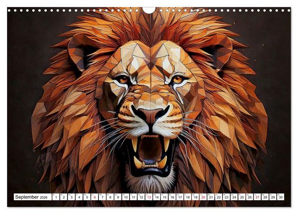 Produktbild: Low Poly Wildlife (Wandkalender 2026 DIN A3 quer), CALVENDO Monatskalender