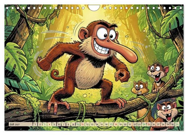 Produktbild: Lustige Nasenaffen - Comic (Wandkalender 2027 DIN A4 quer), CALVENDO Monatskalender