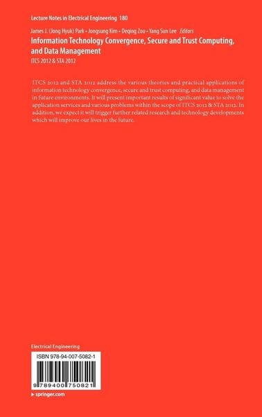 Produktbild: Information Technology Convergence, Secure and Trust Computing, and Data Management
