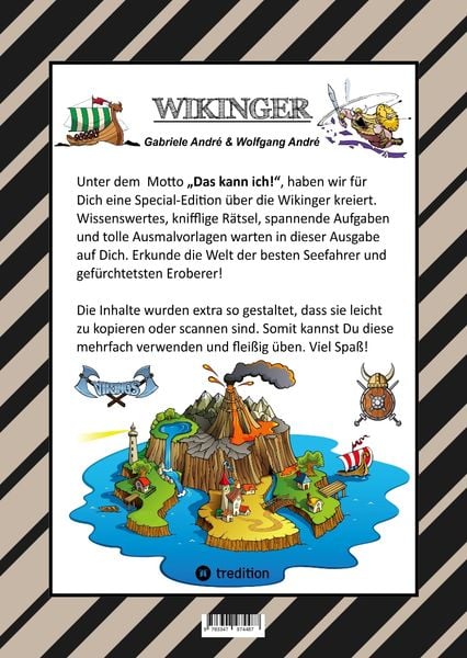 Produktbild: CRAFTBOOK - 150 SEITEN TOLLE WIKINGER MOTIVE - LANGSCHIFF - KNIFFLIGE RAUBZUG R&Auml;TSEL & AUFGABEN - GESCHICHTE - MET