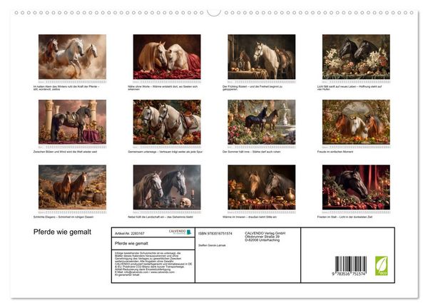 Produktbild: Pferde wie gemalt (hochwertiger Premium Wandkalender 2027 DIN A2 quer), Kunstdruck in Hochglanz