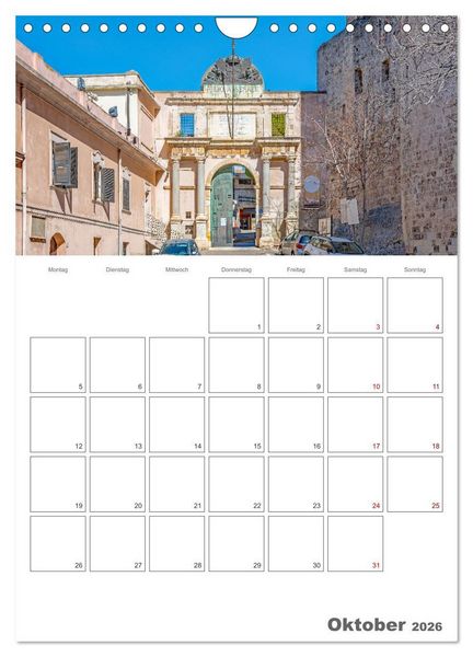 Produktbild: Cagliari - Urlaubsplaner (Wandkalender 2026 DIN A4 hoch), CALVENDO Monatskalender