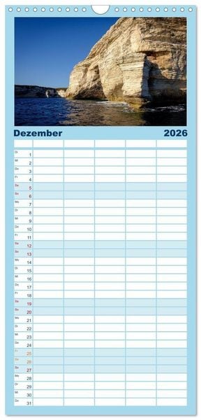 Produktbild: Familienplaner 2026 - Korsika Wild und Frei mit 5 Spalten (Wandkalender, 21 x 45 cm) CALVENDO