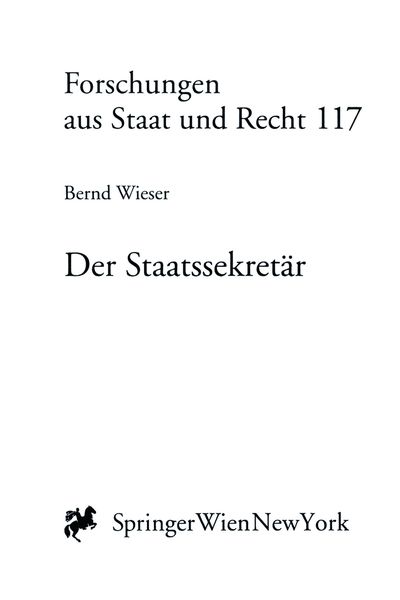 Produktbild: Der Staatssekret&auml;r