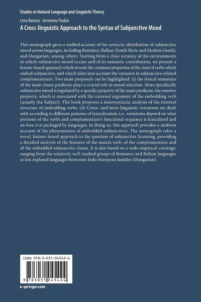 Produktbild: A Cross-linguistic Approach to the Syntax of Subjunctive Mood
