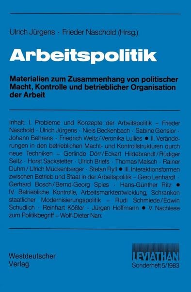 Produktbild: Arbeitspolitik