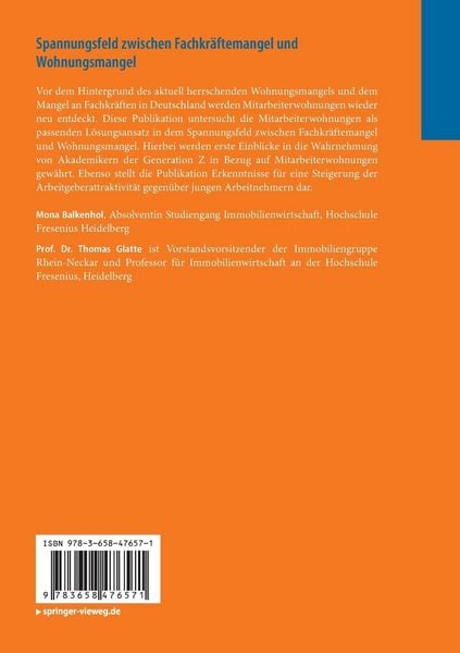 Produktbild: Spannungsfeld zwischen Fachkr&auml;ftemangel und Wohnungsmangel