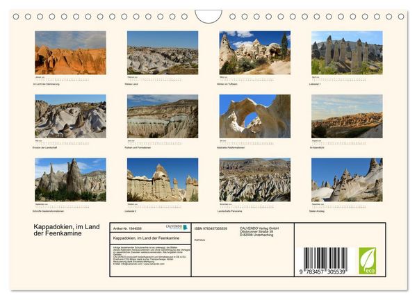 Produktbild: Kappadokien, im Land der Feenkamine (Wandkalender 2026 DIN A4 quer), CALVENDO Monatskalender