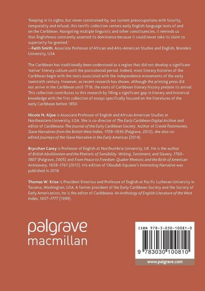 Produktbild: Literary Histories of the Early Anglophone Caribbean