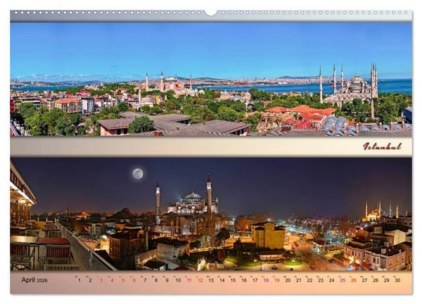 Produktbild: Faszinierende St&auml;dte, Panoramen (Wandkalender 2026 DIN A2 quer), CALVENDO Monatskalender