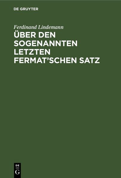 Produktbild: &Uuml;ber den sogenannten letzten Fermat&rsquo;schen Satz
