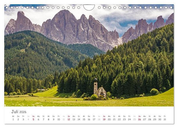 Produktbild: S&uuml;dtirol - Land der Berge und Seen (Wandkalender 2026 DIN A4 quer), CALVENDO Monatskalender
