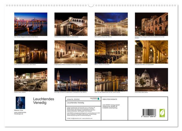 Produktbild: Leuchtendes Venedig (hochwertiger Premium Wandkalender 2026 DIN A2 quer), Kunstdruck in Hochglanz