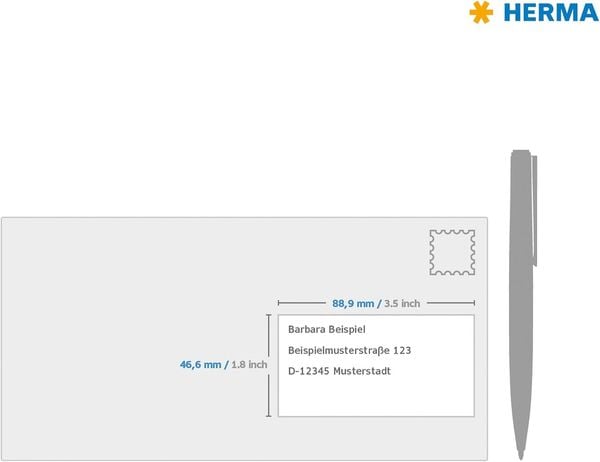 Produktbild: Herma Etiketten A4 20mm rechteckig 88,9x46,6, 25 Blatt, 300 St&uuml;ck