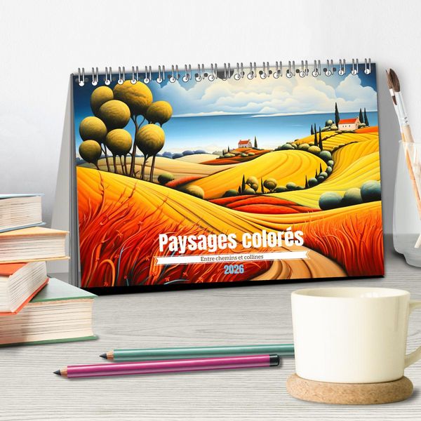 Produktbild: Paysages color&eacute;s (Calendrier de bureau 2026 DIN A5 vertical), CALVENDO calendrier mensuel