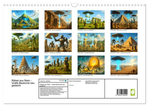 Produktbild: R&auml;tsel aus Stein - Uralte Baukunst neu gedacht (Wandkalender 2026 DIN A3 quer), CALVENDO Monatskalender