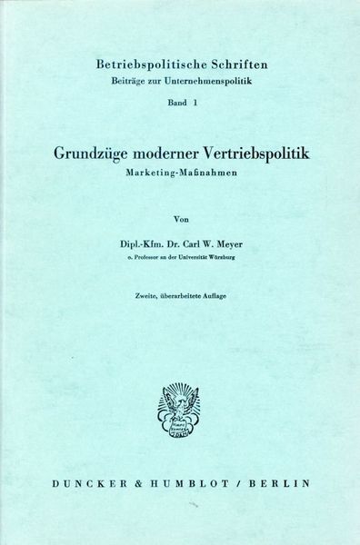 Produktbild: Grundz&uuml;ge moderner Vertriebspolitik.