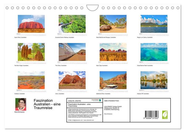 Produktbild: Faszination Australien - eine Traumreise (Wandkalender 2027 DIN A4 quer), CALVENDO Monatskalender