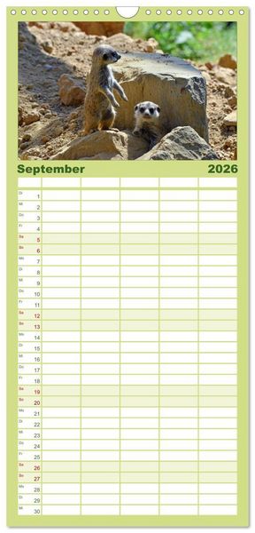 Produktbild: Familienplaner 2026 - Erdm&auml;nnchens Kinderstube mit 5 Spalten (Wandkalender, 21 x 45 cm) CALVENDO