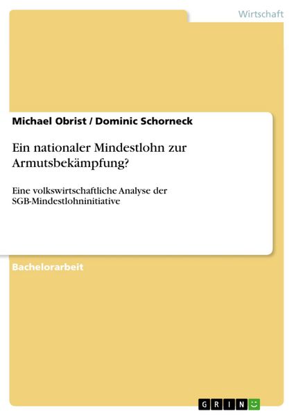 Produktbild: Ein nationaler Mindestlohn zur Armutsbek&auml;mpfung?