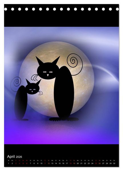 Produktbild: Mooncats - sie leben und sie tr&auml;umen (Tischkalender 2026 DIN A5 hoch), CALVENDO Monatskalender