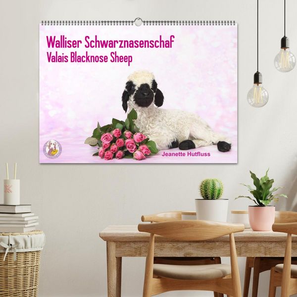 Produktbild: Walliser Schwarznasenschaf Valais Blacknose Sheep (Wandkalender 2026 DIN A2 quer), CALVENDO Monatskalender