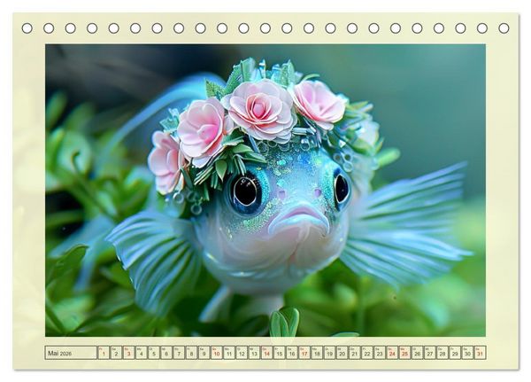 Produktbild: Fashion-Fisch. Die lustige Welt der Unterwasser-Mode (Tischkalender 2026 DIN A5 quer), CALVENDO Monatskalender