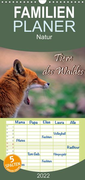 Produktbild: Familienplaner Tiere des Waldes (Wandkalender 2022 , 21 cm x 45 cm, hoch)