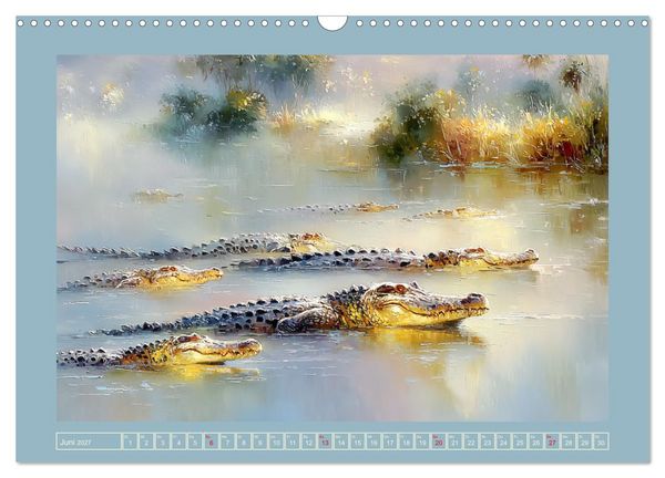 Produktbild: Krokodile. Stille Kraft irgendwo am Wasser (Wandkalender 2027 DIN A3 quer), CALVENDO Monatskalender
