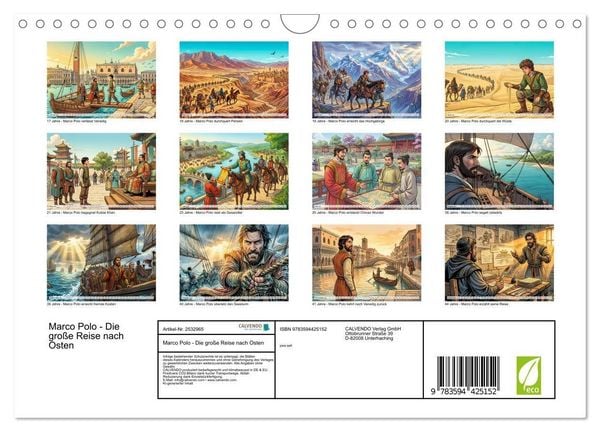 Produktbild: Marco Polo - Die gro&szlig;e Reise nach Osten (Wandkalender 2027 DIN A4 quer), CALVENDO Monatskalender