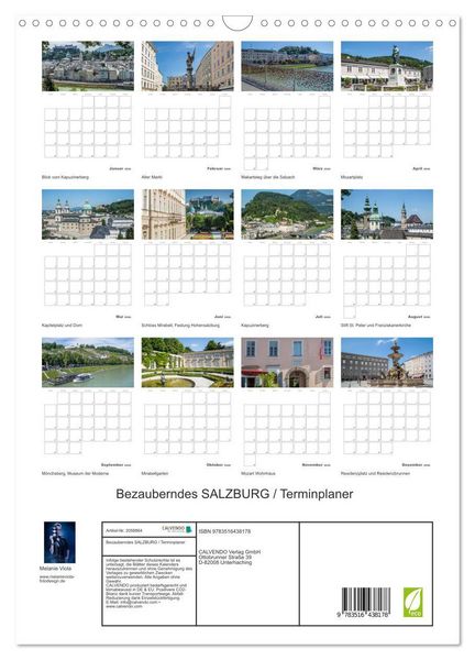 Produktbild: Bezauberndes SALZBURG / Terminplaner (Wandkalender 2026 DIN A3 hoch), CALVENDO Monatskalender