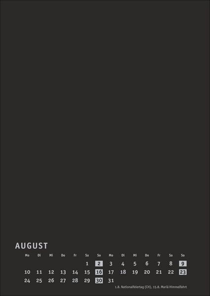 Produktbild: Premium-Bastelkalender schwarz A4 2026